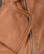 Women's Leather Biker Jacket Tan Ottawa