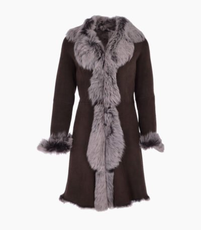 Women's Suede Leather Coat Brown Bismarck