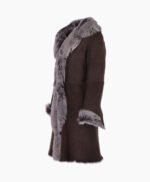 Women's Suede Leather Coat Brown Bismarck