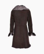 Women's Suede Leather Coat Brown Bismarck