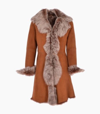 Women's Suede Leather Coat Tan Bismarck