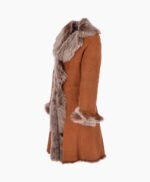 Women's Suede Leather Coat Tan Bismarck