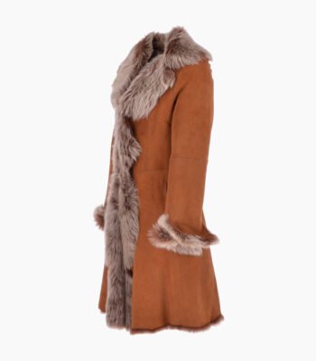 Women's Suede Leather Coat Tan Bismarck