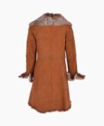 Women's Suede Leather Coat Tan Bismarck