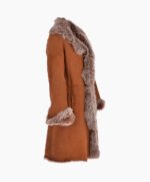 Women's Suede Leather Coat Tan Bismarck