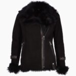 Women's Suede Sheepskin Jacket Black Vail