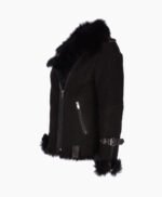 Women's Suede Sheepskin Jacket Black Vail