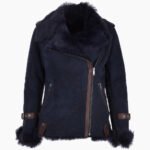 Women's Suede Sheepskin Jacket Blue Vail