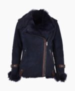 Women's Suede Sheepskin Jacket Blue Vail