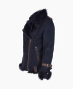 Women's Suede Sheepskin Jacket Blue Vail