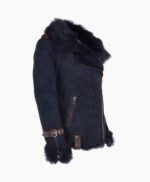Women's Suede Sheepskin Jacket Blue Vail
