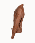 Women's Leather Biker Jacket Tan Oregon