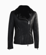 Women's Sheepskin Pilot Jacket Black Lisle