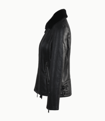 Women's Sheepskin Pilot Jacket Black Lisle