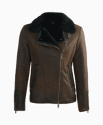 Women's Sheepskin Pilot Jacket Chocolate Lisle