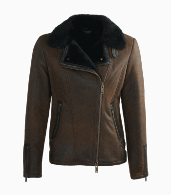 Women's Sheepskin Pilot Jacket Chocolate Lisle