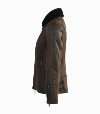 Women's Sheepskin Pilot Jacket Chocolate Lisle