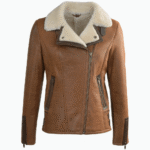 Women's Sheepskin Pilot Jacket Tan Lisle