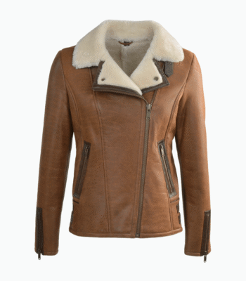 Women's Sheepskin Pilot Jacket Tan Lisle