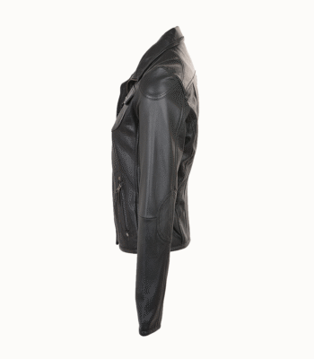 Women's Leather Biker Jacket Black Windsor