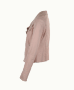 Women's Leather Biker Jacket Pink Irving