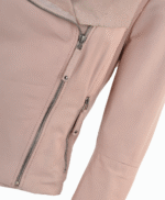 Women's Leather Biker Jacket Pink Irving