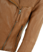 Women's Leather Biker Jacket Tan Irving