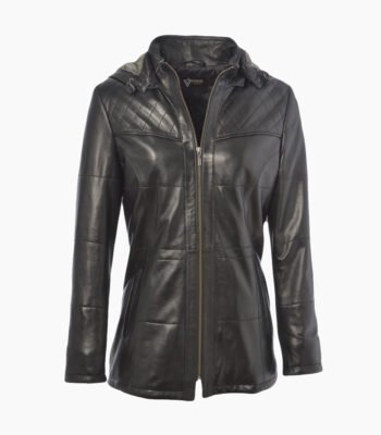 Women's Leather Jacket Black Quincy