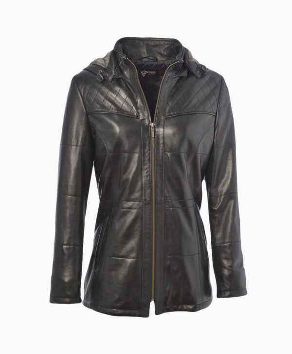 Women's Leather Jacket Black Quincy