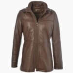 Women's Leather Jacket Brown Quincy