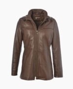 Women's Leather Jacket Brown Quincy