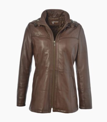 Women's Leather Jacket Brown Quincy