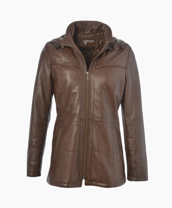 Women's Leather Jacket Brown Quincy