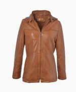 Women's Leather Jacket Tan Quincy