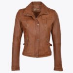 Women's Leather Jacket Tan Windsor