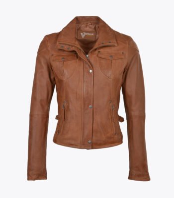 Women's Leather Jacket Tan Windsor