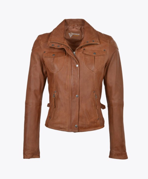 Women's Leather Jacket Tan Windsor