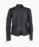 Women's Leather Biker Jacket Black Bedford