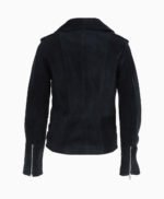 Women's Suede Biker Jacket Navy Largo
