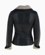 Women's Shearling Leather Jacket Black Alexander