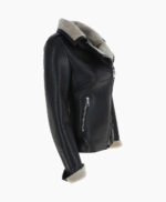 Women's Shearling Leather Jacket Black Alexander