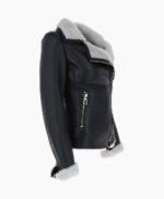 Women's Shearling Leather Jacket Black White Alexander