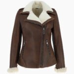 Women's Shearling Leather Jacket Brown Alexander