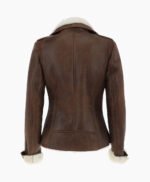 Women's Shearling Leather Jacket Brown Alexander