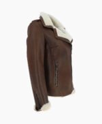 Women's Shearling Leather Jacket Brown Alexander