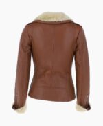Women's Shearling Leather Jacket Tan Alexander