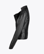 Women's Leather Biker Jacket Black Hanover