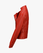 Women's Leather Biker Jacket Red Hanover