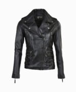 Women's Leather Jacket Black Muncie