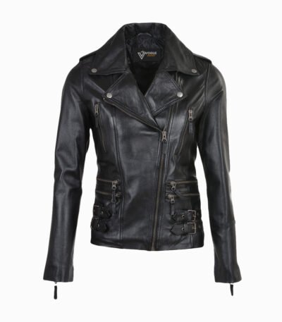 Women's Leather Jacket Black Muncie